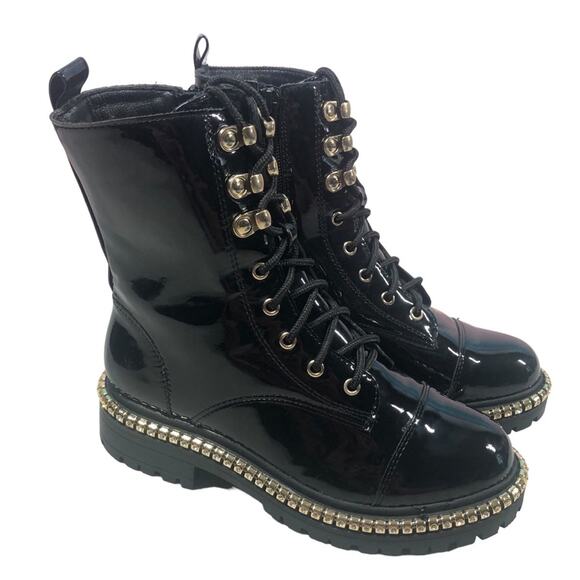 Alexis Bendel Queen -gem embellished logger boots size 6 - Picture 2 of 9